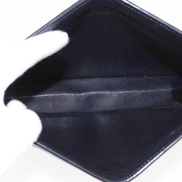 Christian Dior Trotter Canvas Clutch Bag Navy Gold Auth 175496