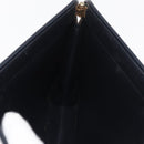 Christian Dior Trotter Canvas Clutch Bag Navy Gold Auth 175496-17