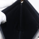 Christian Dior Trotter Canvas Clutch Bag Navy Gold Auth 175496-12