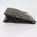 Christian Dior Trotter Canvas Clutch Bag Navy Gold Auth 175496-4