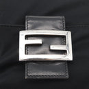 FENDI Mamma Baguette Shoulder Bag Nylon Black Silver Auth 175505A-17