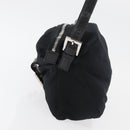 FENDI Mamma Baguette Shoulder Bag Nylon Black Silver Auth 175505A-3