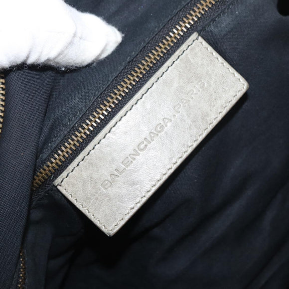 BALENCIAGA The Twiggy Handtasche Leder 2-Wege Elfenbein 128523 Auth 175506