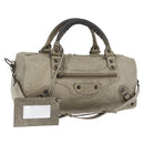 BALENCIAGA The Twiggy Handtasche Leder 2-Wege Elfenbein 128523 Auth 175506-1