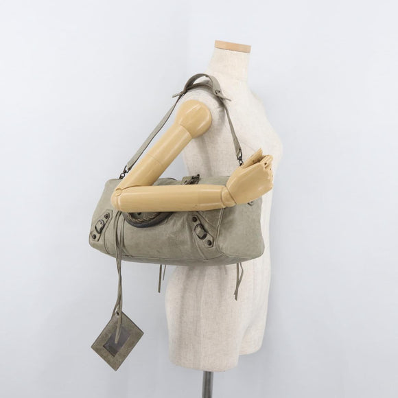 BALENCIAGA The Twiggy Handtasche Leder 2-Wege Elfenbein 128523 Auth 175506