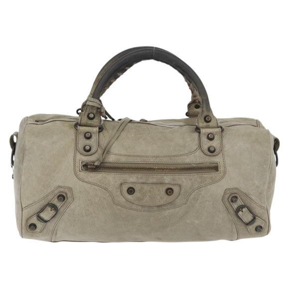 BALENCIAGA The Twiggy Handtasche Leder 2-Wege Elfenbein 128523 Auth 175506