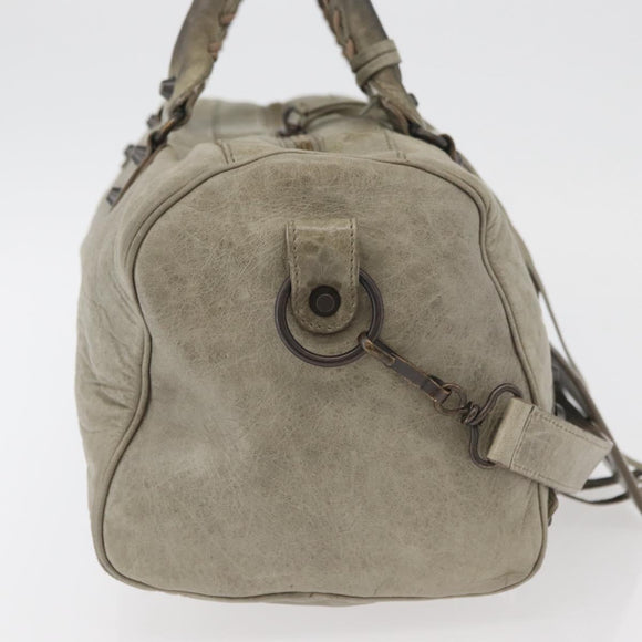 BALENCIAGA The Twiggy Hand Bag Leather 2way Ivory 128523 Auth 175506
