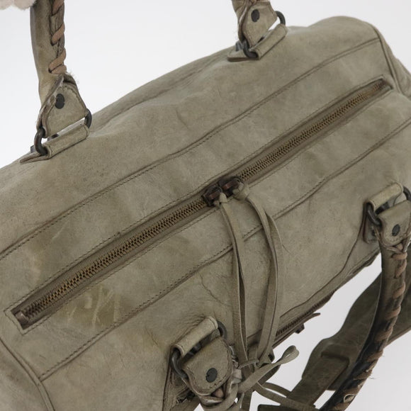BALENCIAGA The Twiggy Handtasche Leder 2-Wege Elfenbein 128523 Auth 175506