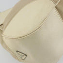 PRADA Shoulder Bag Canvas Beige Silver Auth 175516A-15