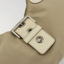 PRADA Shoulder Bag Canvas Beige Silver Auth 175516A-17