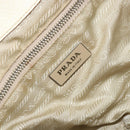 PRADA Shoulder Bag Canvas Beige Silver Auth 175516A-18