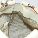 PRADA Shoulder Bag Canvas Beige Silver Auth 175516A-19