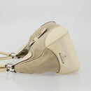 PRADA Shoulder Bag Canvas Beige Silver Auth 175516A-4