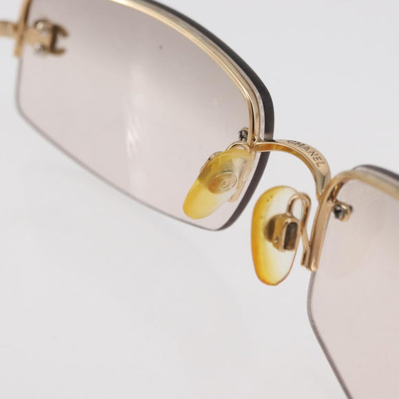 CHANEL COCO Mark Sunglasses metal Gold Tone 4093-B CC Auth 175518