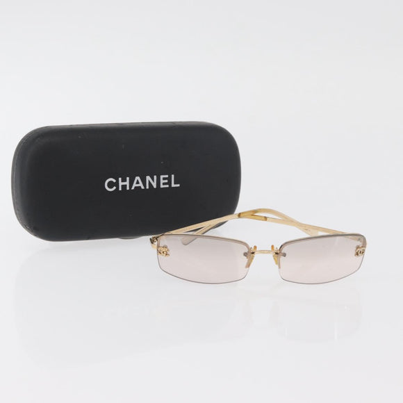 CHANEL COCO Mark Sunglasses metal Gold Tone 4093-B CC Auth 175518