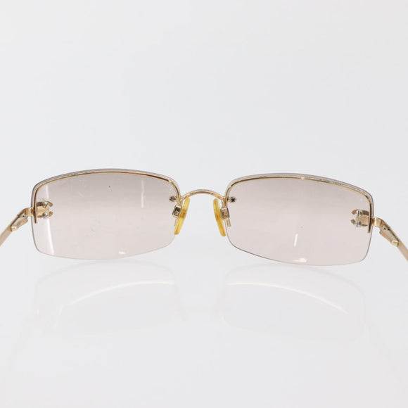 CHANEL COCO Mark Sunglasses metal Gold Tone 4093-B CC Auth 175518