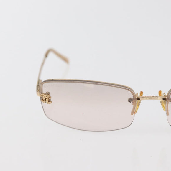 CHANEL COCO Mark Sunglasses metal Gold Tone 4093-B CC Auth 175518
