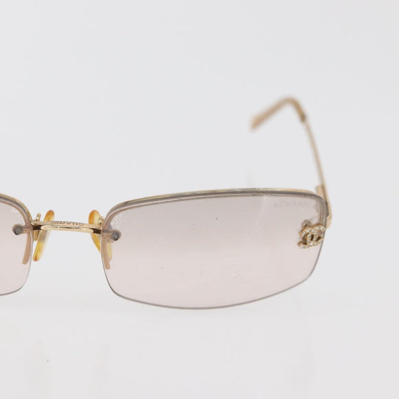 CHANEL COCO Mark Sunglasses metal Gold Tone 4093-B CC Auth 175518