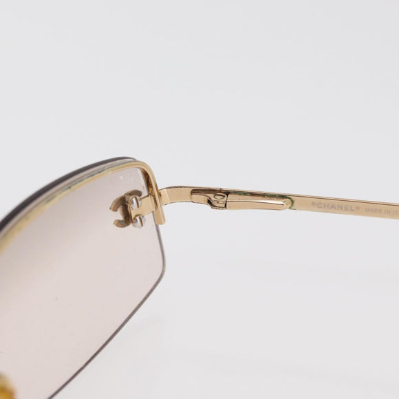 CHANEL COCO Mark Sunglasses metal Gold Tone 4093-B CC Auth 175518