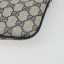 GUCCI GG Supreme Sherry Line Shoulder Bag PVC Navy Gold Auth 175532-14