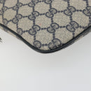 GUCCI GG Supreme Sherry Line Shoulder Bag PVC Navy Gold Auth 175532-15
