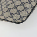 GUCCI GG Supreme Sherry Line Shoulder Bag PVC Navy Gold Auth 175532-17