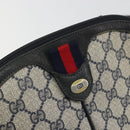 GUCCI GG Supreme Sherry Line Shoulder Bag PVC Navy Gold Auth 175532-18