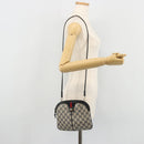 GUCCI GG Supreme Sherry Line Shoulder Bag PVC Navy Gold Auth 175532-21