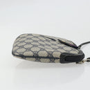 GUCCI GG Supreme Sherry Line Shoulder Bag PVC Navy Gold Auth 175532-3