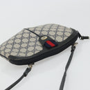 GUCCI GG Supreme Sherry Line Shoulder Bag PVC Navy Gold Auth 175532-6