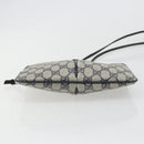 GUCCI GG Supreme Sherry Line Shoulder Bag PVC Navy Gold Auth 175532-5