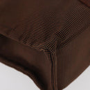 HERMES Her Line PM Hand Bag Canvas Brown Silver Auth 175534-11