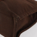 HERMES Her Line PM Hand Bag Canvas Brown Silver Auth 175534-12