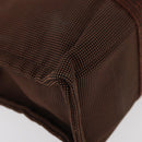 HERMES Her Line PM Hand Bag Canvas Brown Silver Auth 175534-13