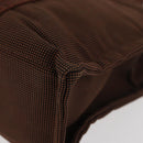HERMES Her Line PM Hand Bag Canvas Brown Silver Auth 175534-14