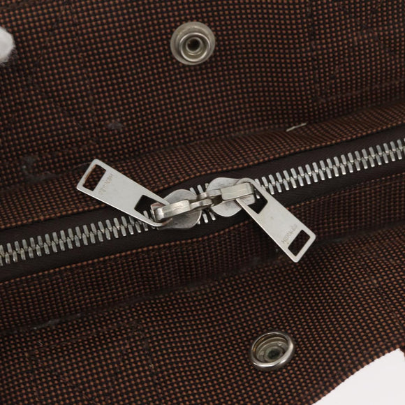 HERMES Her Line PM Handtas Canvas Bruin Zilver Auth 175534