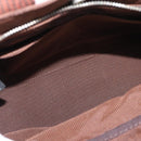 HERMES Her Line PM Hand Bag Canvas Brown Silver Auth 175534-17