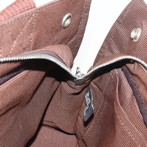 HERMES Her Line PM Handtas Canvas Bruin Zilver Auth 175534