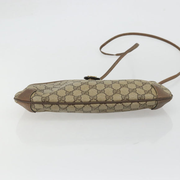 GUCCI GG Supreme Web Sherry Line Bag PVC Beige Gold 904 02 026 Auth 175546