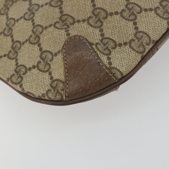 GUCCI GG Supreme Web Sherry Line Bag PVC Beige Gold 904 02 026 Auth 175546