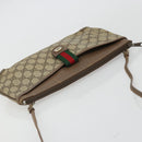 GUCCI GG Supreme Web Sherry Line Bag PVC Beige Gold 904 02 026 Auth 175546-6