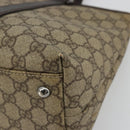 GUCCI GG Supreme Tote Bag PVC Beige Silver 114595 Auth 175547-10