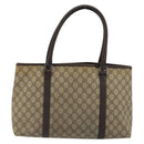 GUCCI GG Supreme Tote Bag PVC Beige Silver 114595 Auth 175547-3