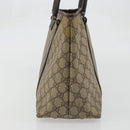 GUCCI GG Supreme Tote Bag PVC Beige Silver 114595 Auth 175547-5