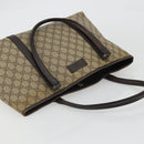 GUCCI GG Supreme Tote Bag PVC Beige Silver 114595 Auth 175547-6