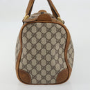 GUCCI GG Supreme Boston Bag PVC Beige Gold Auth 175548-4