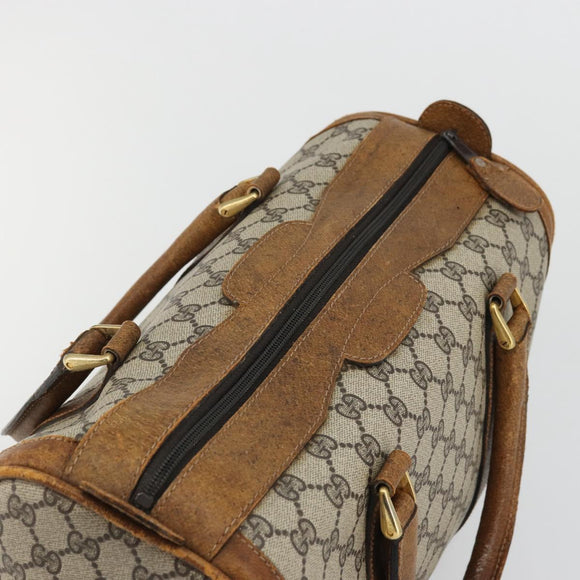GUCCI GG Supreme Boston Bag PVC Beige Gold Auth 175548