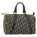 Christian Dior Trotter Canvas Boston Bag Navy Silver Auth 175552-1