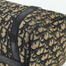 Christian Dior Trotter Canvas Boston Bag Navy Silver Auth 175552-9