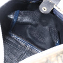 Christian Dior Trotter Canvas Boston Bag Navy Silver Auth 175552-17